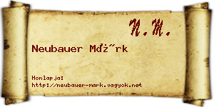 Neubauer Márk névjegykártya